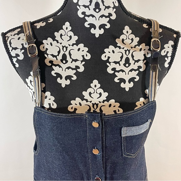 8848 Dark Blue Denim Button Down Overall Dress - Picture 13 of 14